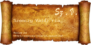 Szenczy Valéria névjegykártya
